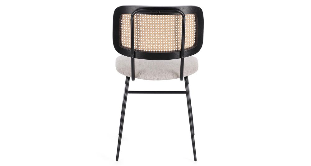 Lot 4 chaises en cannage et tissu Glenna