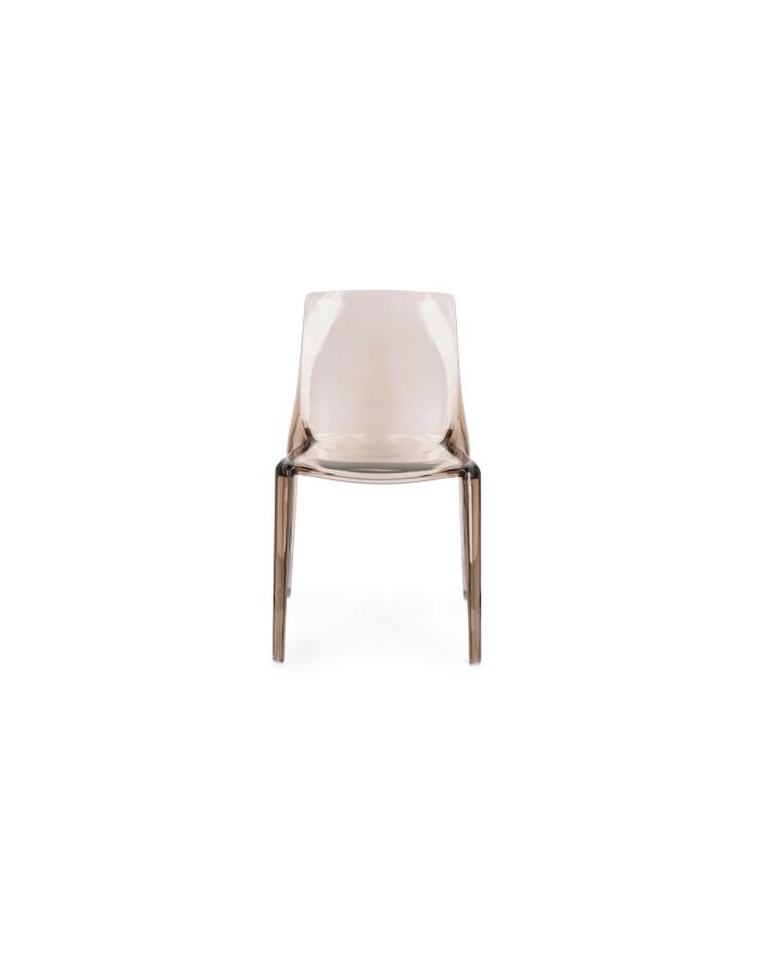 Lot de 4 chaises transparente Adèle - Café - 1