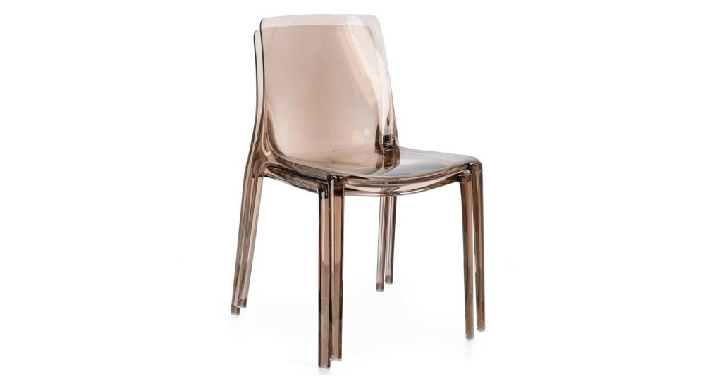 Lot de 4 chaises design transparentes Adèle