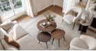 Tables basses gigognes en bois recyclé Simone - Lot de 3 - ambiance - vue de haut