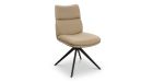 Lot de 2 chaises de repas en cuir Eva - Beige - Vue de face