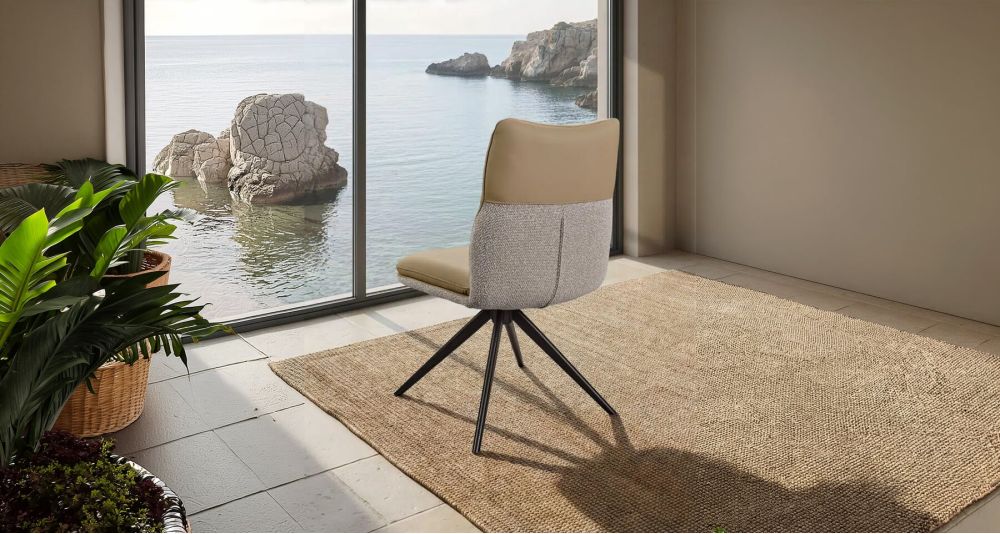 Lot de 2 chaises de repas en cuir Eva