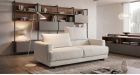 Canapé convertible dossier relevable Giuliano - Tissu Beige - Ambiance - De côté - 1