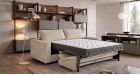 Canapé convertible dossier relevable Giuliano - Tissu Beige -  Ambiance - Déplier- 1