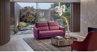 Canapé convertible Rapido compact dossier haut Umberto - Tissu Violet - Ambiance - De face - 1 
