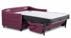 Canapé convertible Rapido compact dossier haut Umberto - Tissu Violet - Déplier - Fond blanc - 1 