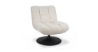 Fauteuil pivotant en tissu bouclé matelassé Angel’o - blanc d'argent - vue de face - pied socle 