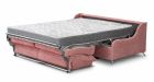 canapé convertible Rapido ultra compact Siena - Tissu Rose - Déplier - Fond blanc - De côté -1