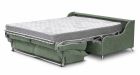 canapé convertible Rapido ultra compact Siena - Tissu vert -  Déplier - Fond blanc - De côté - 1