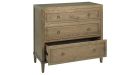 Commode en chêne avec poignées en cuivre Arianne - De côté - 1