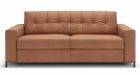 Canapé convertible cuir capitonné Rapido Lucca - Cuir terracotta - De face - 1