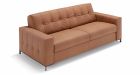 Canapé convertible cuir capitonné Rapido Lucca - Cuir terracotta - De côté - 2