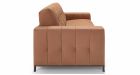 Canapé convertible cuir capitonné Rapido Lucca - Cuir terracotta - De côté - 4