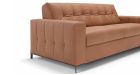 Canapé convertible cuir capitonné Rapido Lucca - Cuir terracotta - De côté - 3
