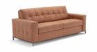 Canapé convertible cuir capitonné Rapido Lucca - Cuir terracotta - De côté - 1