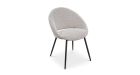 Lot de 2 chaises enveloppantes en tissu avec pieds métal Lilou - - fond blanc - vue de face - blanc crème