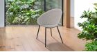 Lot de 2 chaises enveloppantes en tissu avec pieds métal Lilou- ambiance - vue de dos - blanc crème