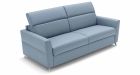 Canapé convertible cuir avec têtières réglables Amalfi - Tissu cuir bleu - De côté - 3