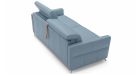 Canapé convertible cuir avec têtières réglables Amalfi - Tissu cuir bleu - De dos - 1