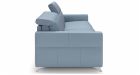 Canapé convertible cuir avec têtières réglables Amalfi - Tissu cuir bleu - De côté - 5
