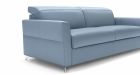Canapé convertible cuir avec têtières réglables Amalfi - Tissu cuir bleu - De côté - 4