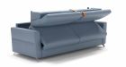 Canapé convertible cuir avec têtières réglables Amalfi - Tissu cuir bleu - Déplier - 1