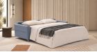 Canapé convertible cuir avec têtières réglables Amalfi - Tissu cuir bleu - Déplier- Ambiance - 1