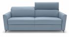 Canapé convertible cuir avec têtières réglables Amalfi - Tissu cuir bleu - De face - 1