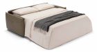 Canapé convertible cuir dossier capitonné Salerno - Tissu cuir marron - Déplié - 5