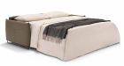 Canapé convertible cuir dossier capitonné Salerno - Tissu cuir marron - Déplié - 4