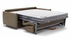 Canapé convertible cuir dossier capitonné Salerno - Tissu cuir marron - Déplié - 3