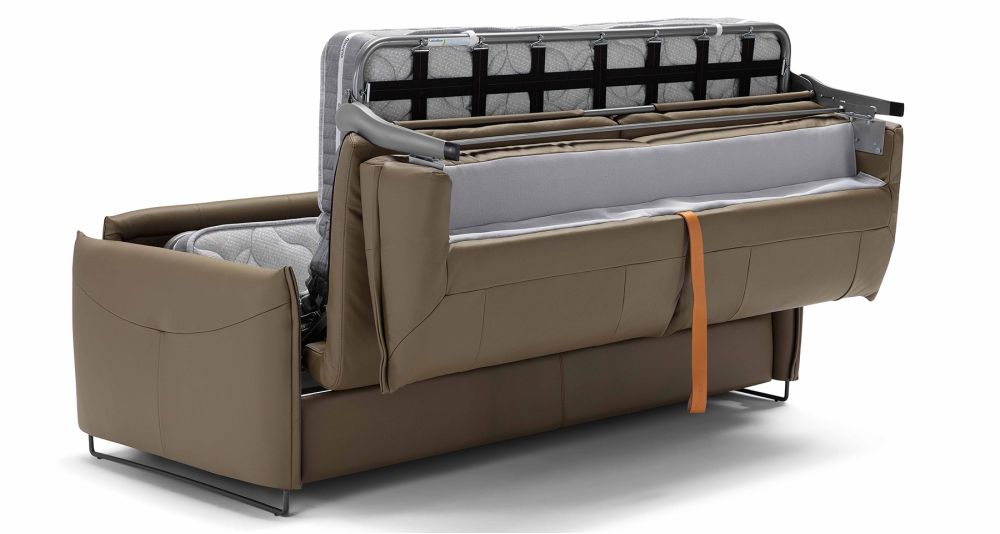 Canapé convertible cuir dossier capitonné Salerno