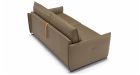 Canapé convertible cuir dossier capitonné Salerno - Tissu cuir marron - De dos- 1