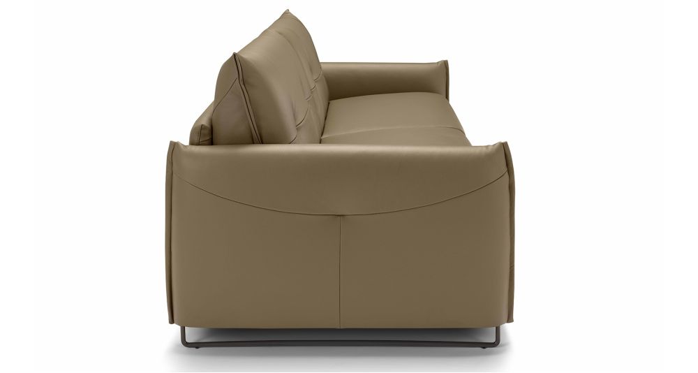 Canapé convertible cuir dossier capitonné Salerno