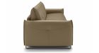 Canapé convertible cuir dossier capitonné Salerno - Tissu cuir marron - De côté - 3