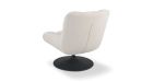 Fauteuil pivotant en tissu bouclé matelassé Angel’o - blanc d'argent - vue de dos - pied socle 