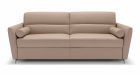 Canapé convertible cuir assise profonde avec cale-reins Fiorano - Tissu cuir marron - vue de face