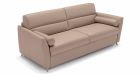 Canapé convertible cuir assise profonde avec cale-reins Fiorano - Tissu cuir marron - vue de côté - 1