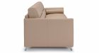 Canapé convertible cuir assise profonde avec cale-reins Fiorano - Tissu cuir marron - vue de côté - 2