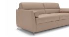 Canapé convertible cuir assise profonde avec cale-reins Fiorano - Tissu cuir marron - vue de côté - 3