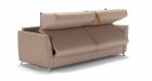 Canapé convertible cuir assise profonde avec cale-reins Fiorano - Tissu cuir marron - Déplié - 1