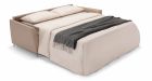 Canapé convertible cuir assise profonde avec cale-reins Fiorano - Tissu cuir marron - Déplié - 4