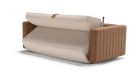 Canapé convertible cuir et tissu bicolore Levante - déplié- 1