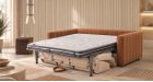 Canapé convertible cuir et tissu bicolore Levante - déplié- Ambiance