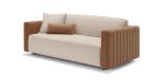 Canapé convertible cuir et tissu bicolore Levante - vue de côté- 1