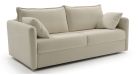 Canapé convertible Rapido couchage quotidien matelas 16 cm Carmona - tissu beige - vue de côté - 1