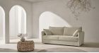 Canapé convertible Rapido couchage quotidien matelas 16 cm Carmona - tissu beige - vue de côté - ambiance