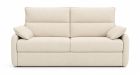 Canapé convertible Rapido compact à accoudoirs fins Ubeda - tissu beige - vue de face - 1