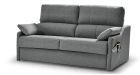 Canapé convertible compact avec poches accoudoirs Ronda - tissu gris - vue de côté