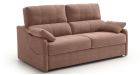 Canapé convertible compact avec poches accoudoirs Ronda - tissu rose - vue de côté - 